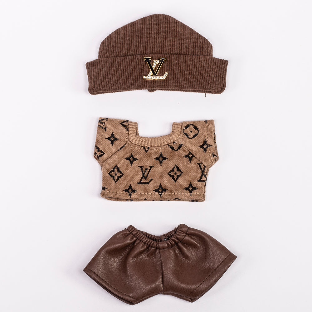Luxury Brown Outfit Set for Collectible Figures