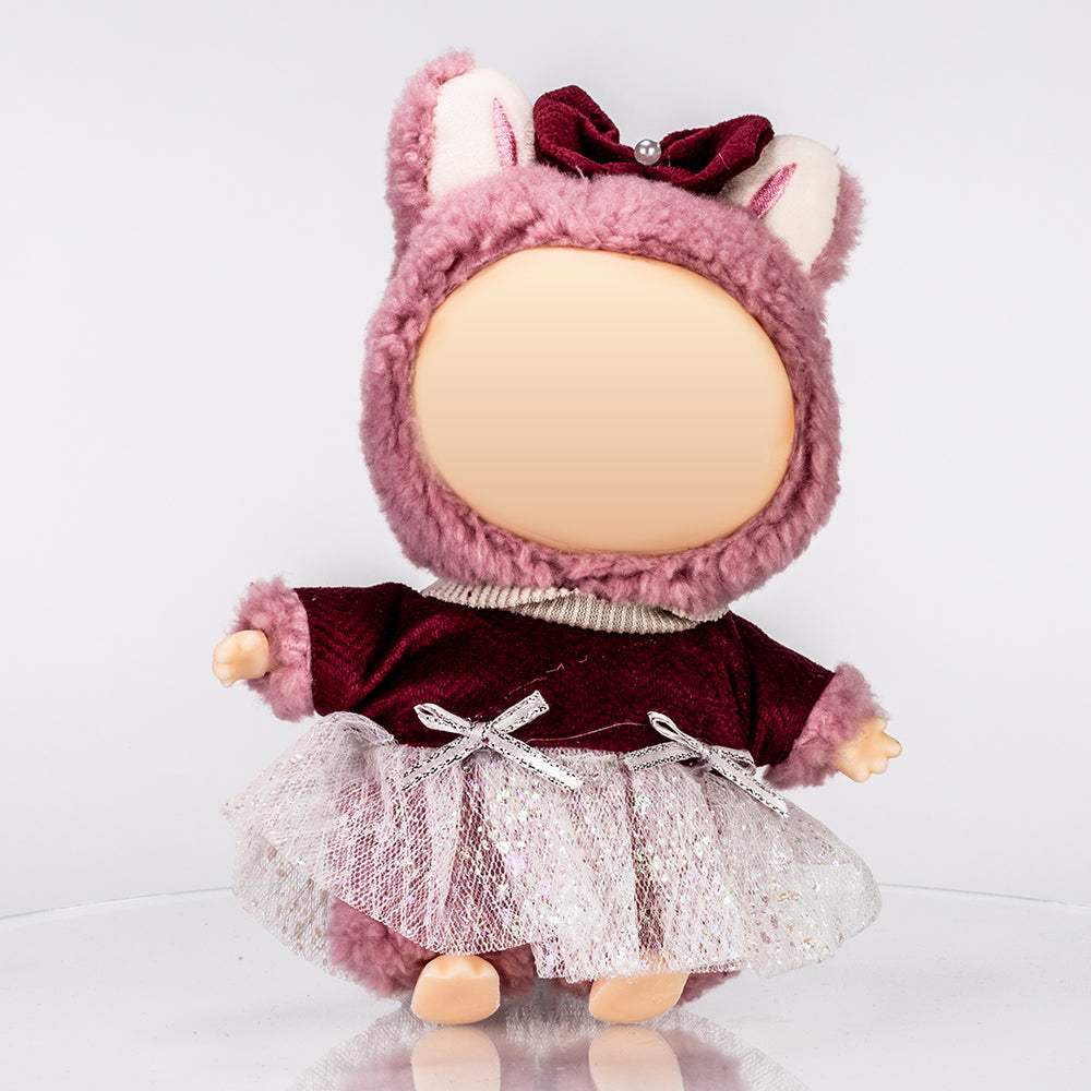 Piros–Fehér Hercegnő Szett – Bársony & Tüll Ruha + Hajmasni